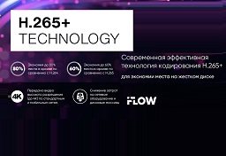 Современная эффективная технология кодирования H.265+ для экономии места на жестком диске